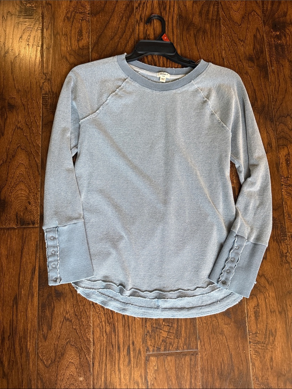 dylan Light Blue Waffle Knit Pullover, size large